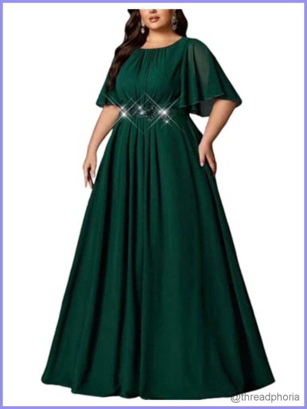 Plus Size A Line Formal Dress 3D Floral Bridesmaid Wedding Guest Gown